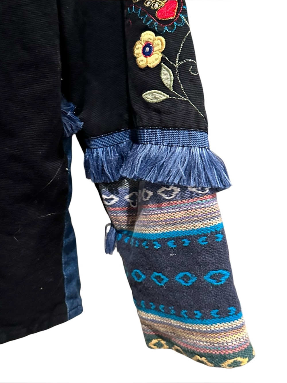 Vintage Alex Kim Patchwork Aztec Southwestern Cowgirl Jacket Sz S Floral Artsy - Picture 8 of 13